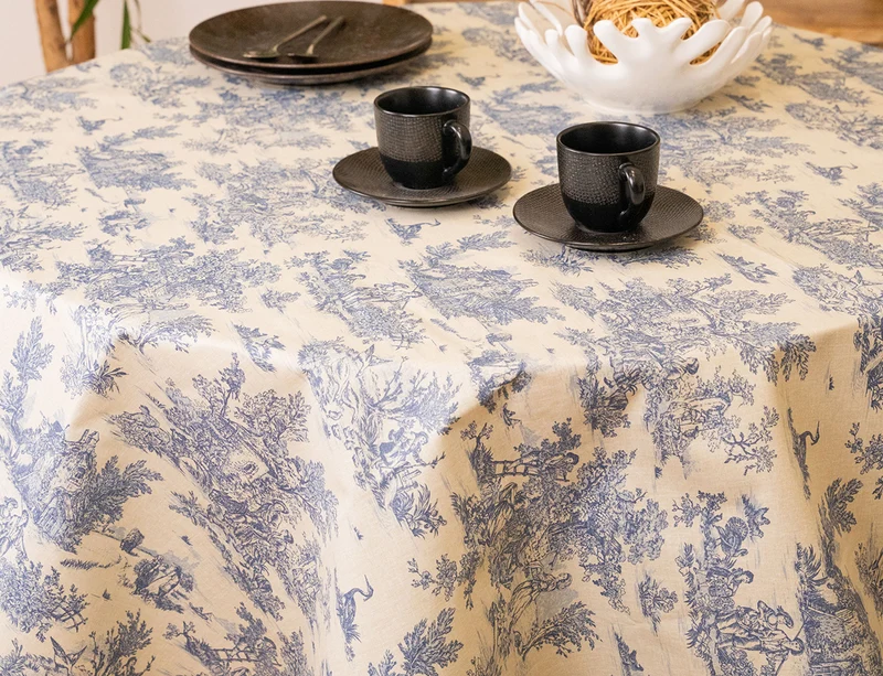 Nappe Ronde Coton enduit - PASTORALE Navy