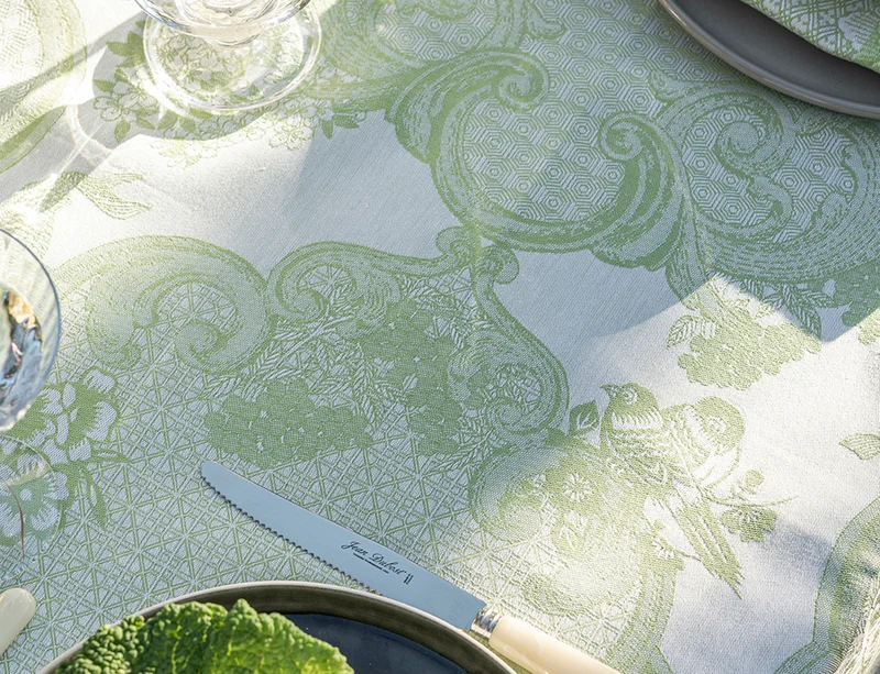Nappe Coton Jacquard - PROMENADE IMPERIALE Jade