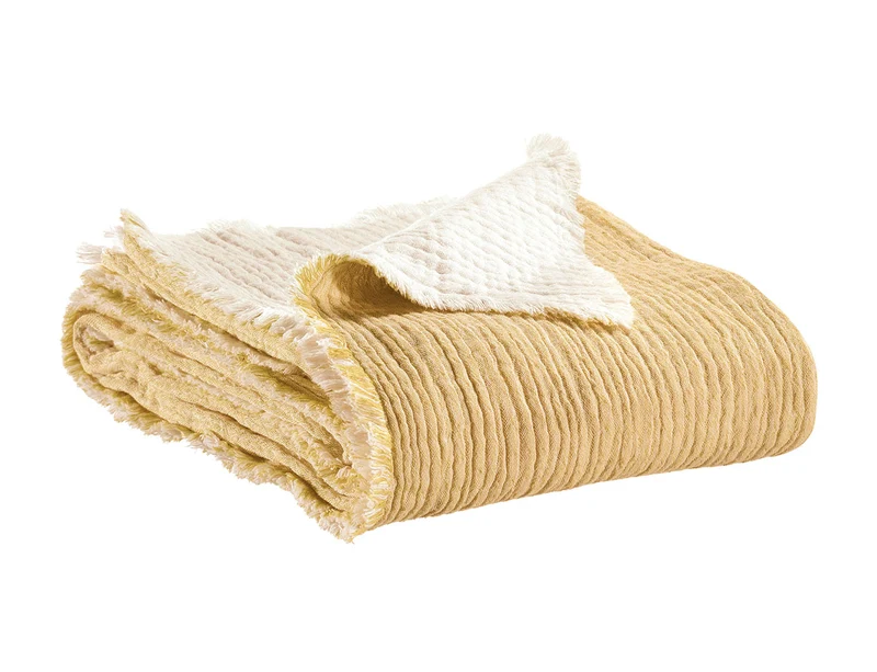 Plaid Coton et Coton recyclé - EMILIO Mirabelle
