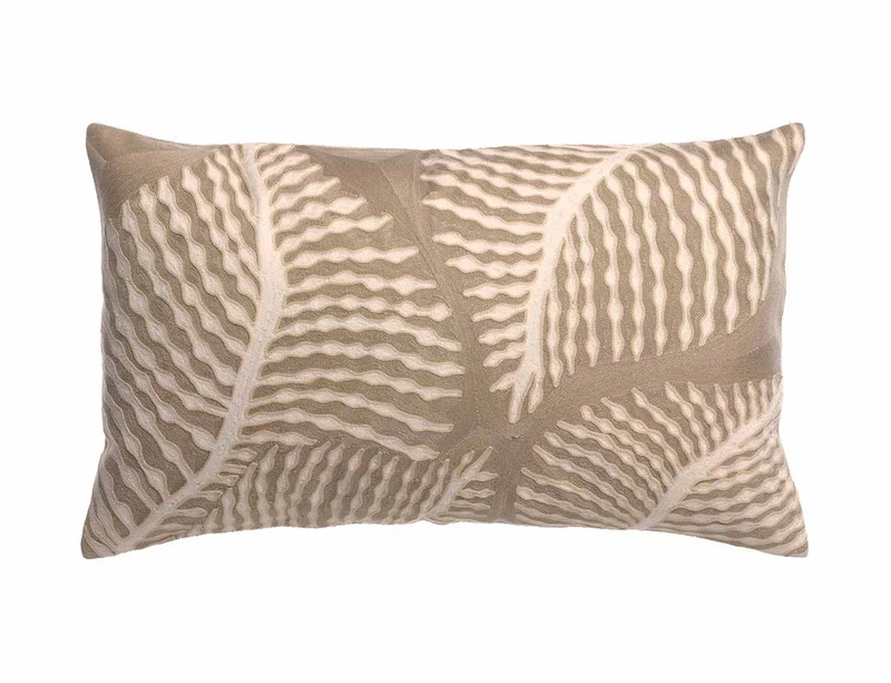 Coussin Coton brodé - FLORA Galet