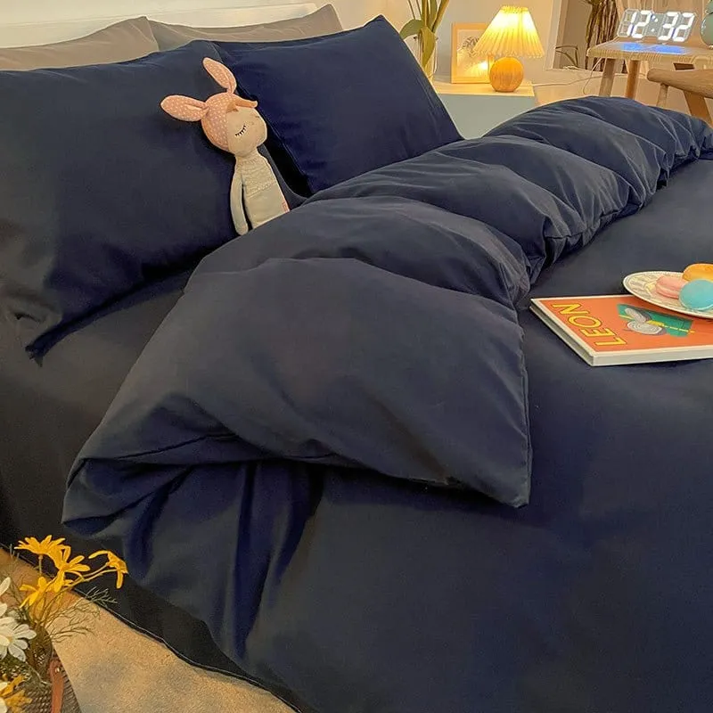 Bleu marine - Housse de couette de qualité supérieure