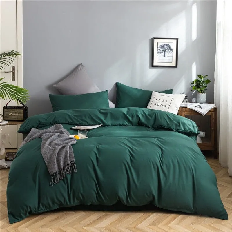 Vert - Drap housse / Housse de couette / 2 taies d'oreiller
