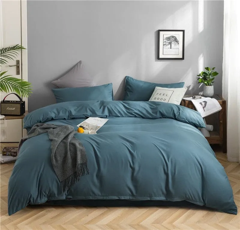 Bleu persan - Drap housse / Housse de couette / 2 taies d'oreiller