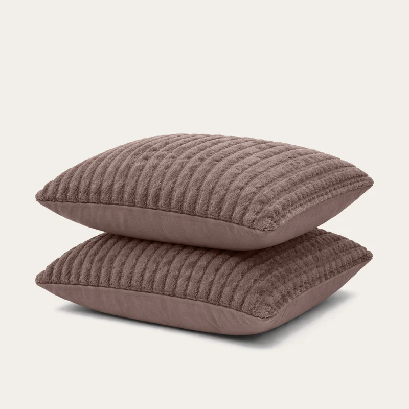 Kussenslopen | Teddy Rib | Brown | Set van 2