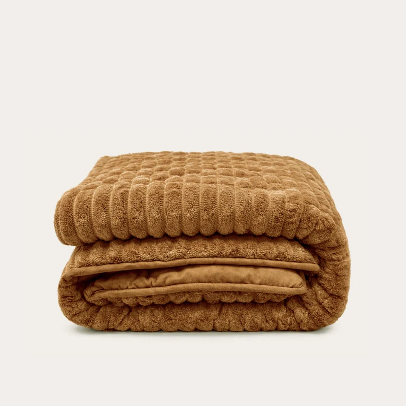 Wasbaar All Season Dekbed | Teddy Rib | Bronze Brown