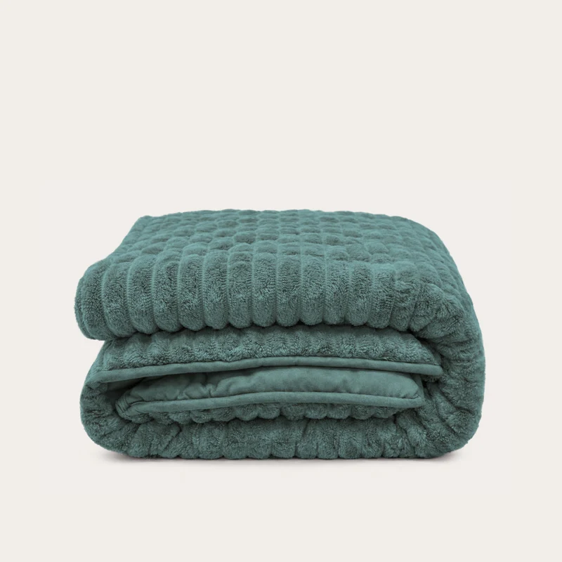 Wasbaar All Season Dekbed | Teddy Rib | Sagebrush Green