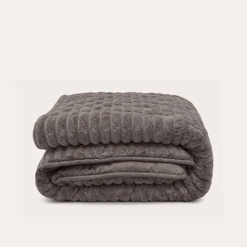 Wasbaar All Season Dekbed | Teddy Rib | Anthracite