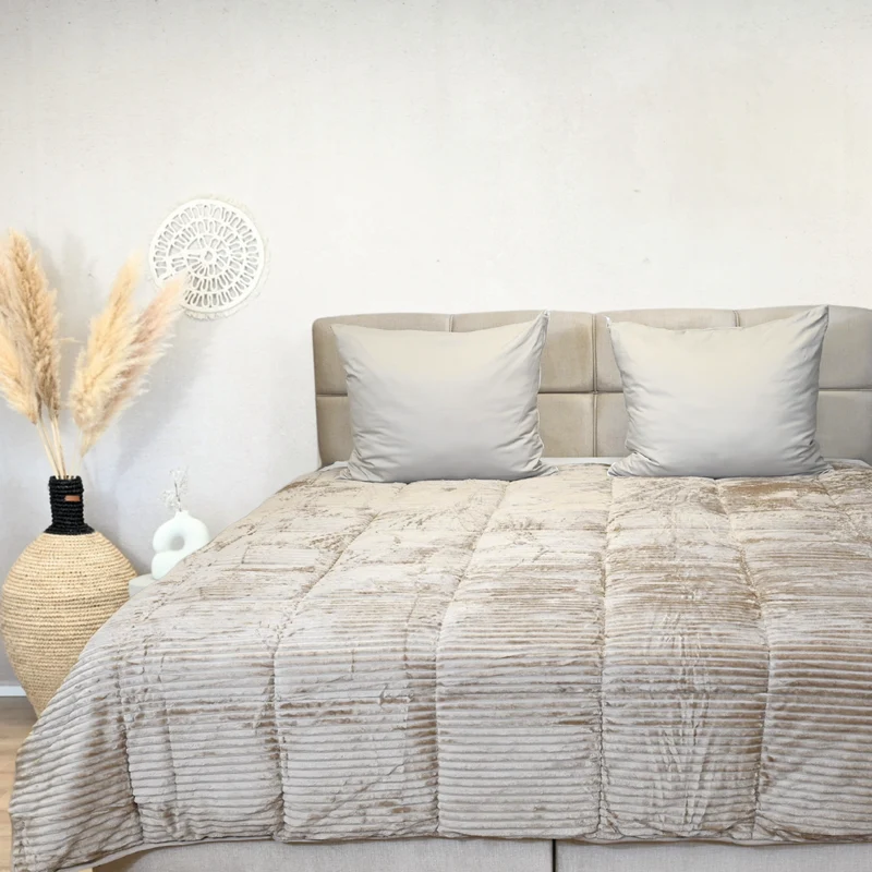 HappyBed Rib Taupe - Dekbed voor het hele jaar