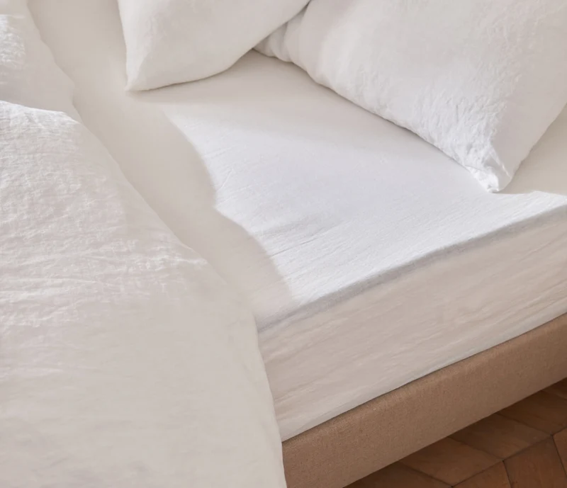 Drap plat en lin lavé