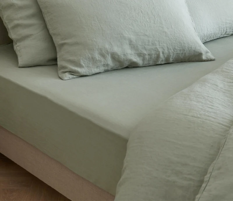 Drap housse en lin lavé
