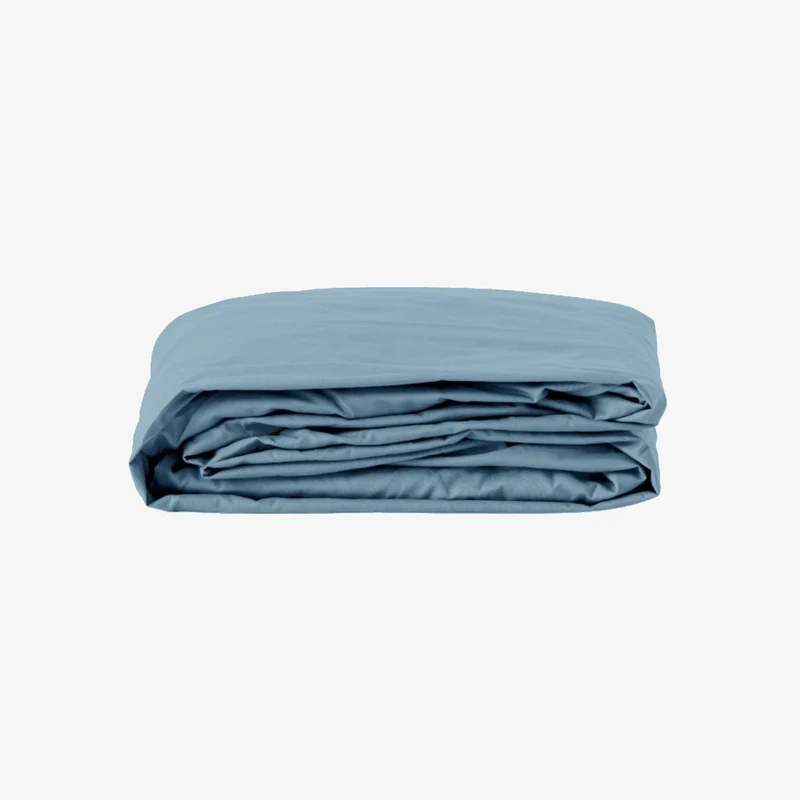 Drap housse percale 80 fils bonnet 30 cm bleu jean