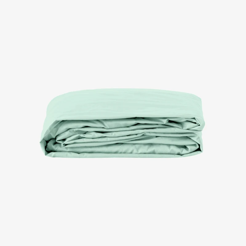 Drap housse bonnet 40 cm satin 120 fils vert d'eau