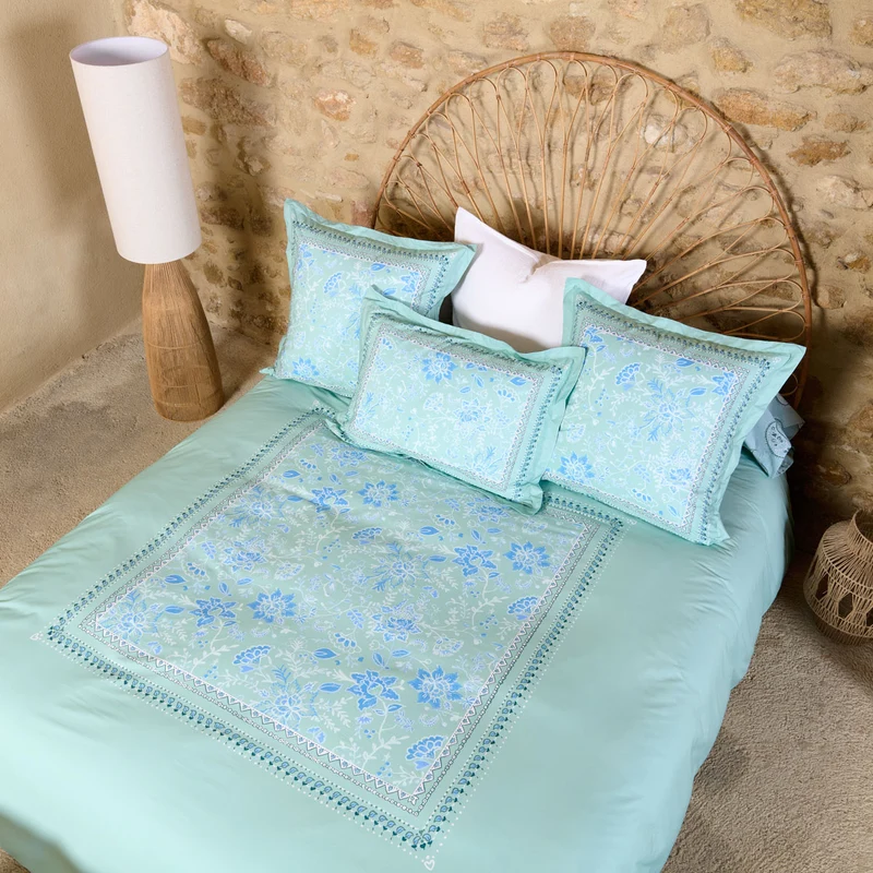 Housse de couette Bastide réversible - Percale de coton 120 fils
