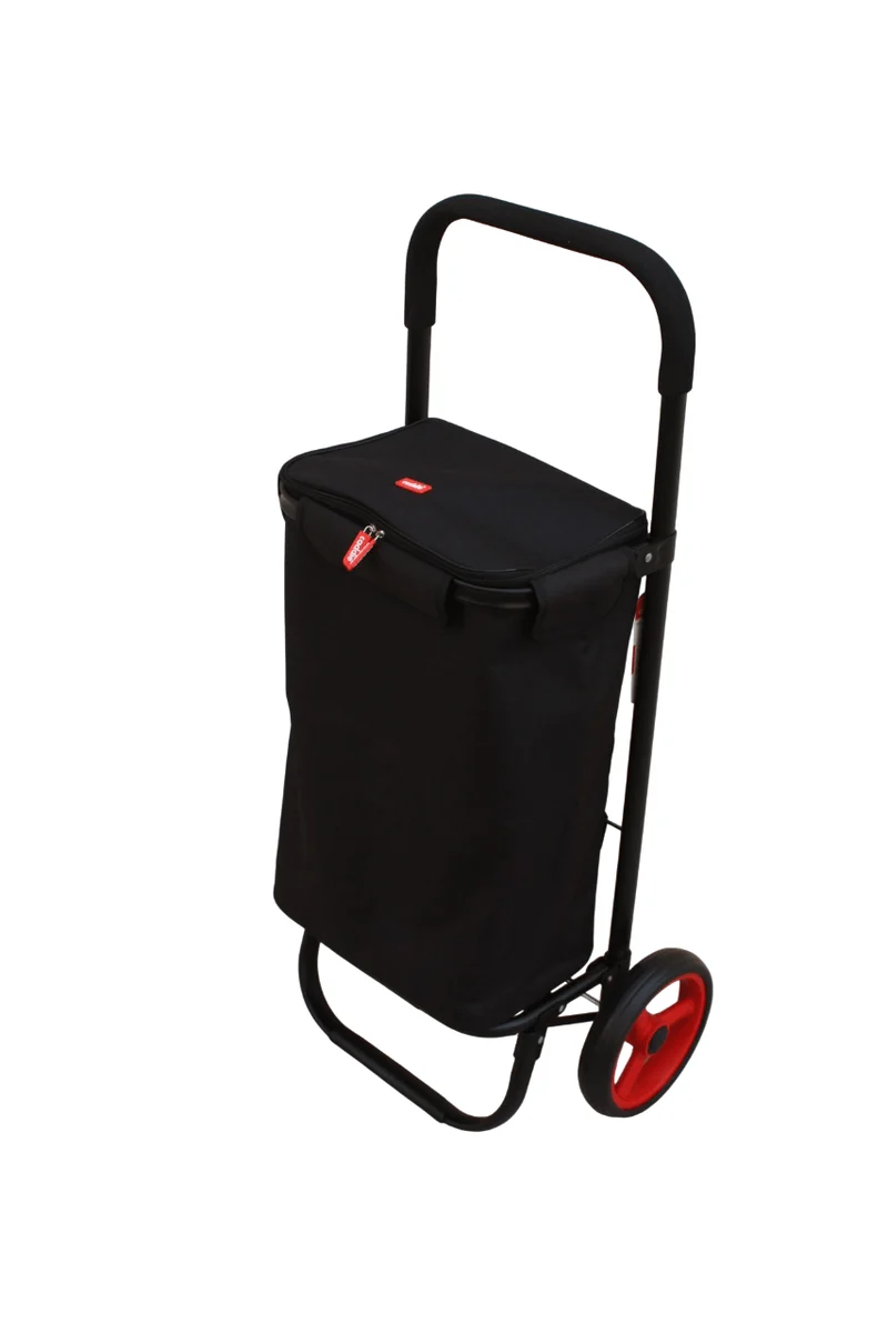Chariot de Courses Caddie Noir Pliable – Grandes Roues, Léger et Solide