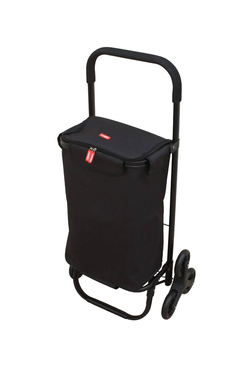 GRAND Chariot de course pliable Caddie Noir - 6 roues - Léger & Solide