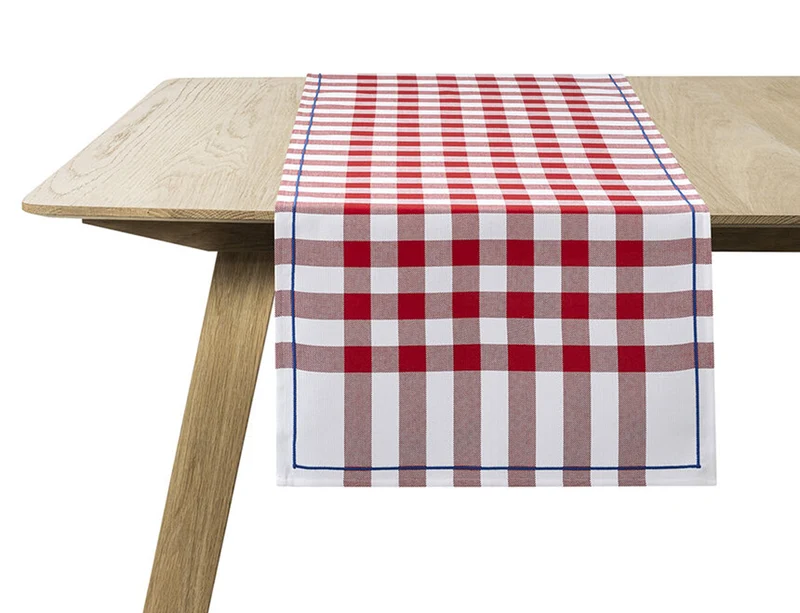 Chemin de table Coton natté - BISTROT FRANCAIS Rouge