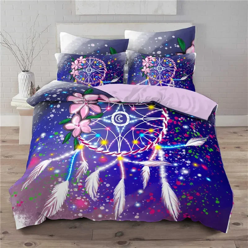 Housse de Couette Attrape Rêve Bleu Violet