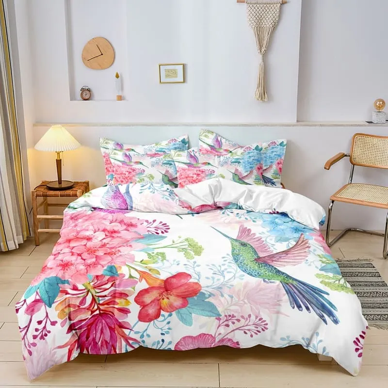Housse de Couette Florale Rose