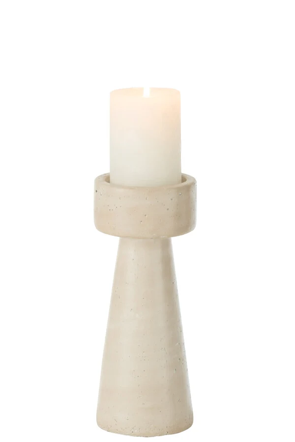 OLINA Chandelier ciment blanc crème L 25 cm