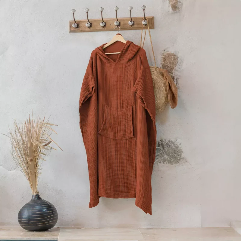 PONCHO Adulte Terracotta