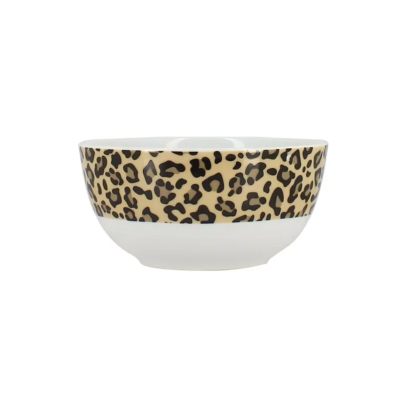 LEOPARD Bol 60cl en porcelaine beige