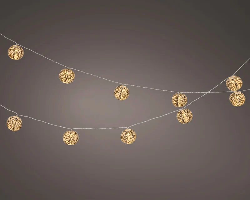 LAMPIONS LED 10 guirlandes déco leopard fixe extérieur 2,7 m