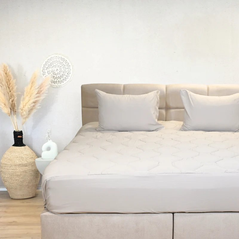 Wasbaar All Season Dekbed | Glossy | Taupe | Instopstrook