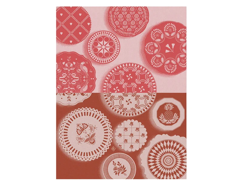 Torchon 100% coton - FAIENCE Tulipe