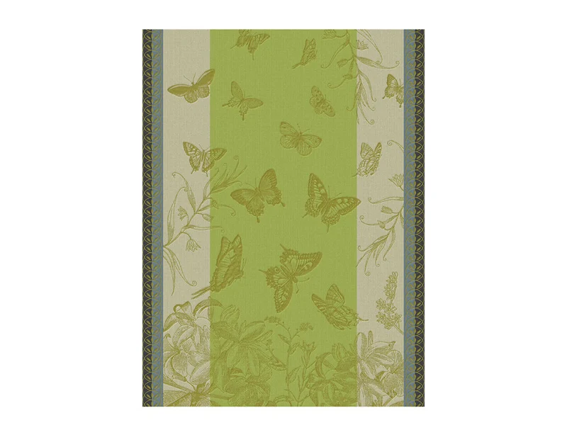 Torchon 100% coton - JARDIN DES PAPILLONS Succulentes
