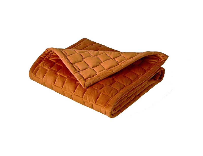Chemin de lit Velours matelassé - SPIRIT Tangerine