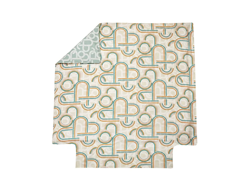 Housse de couette Percale de coton - RETRO Sauge
