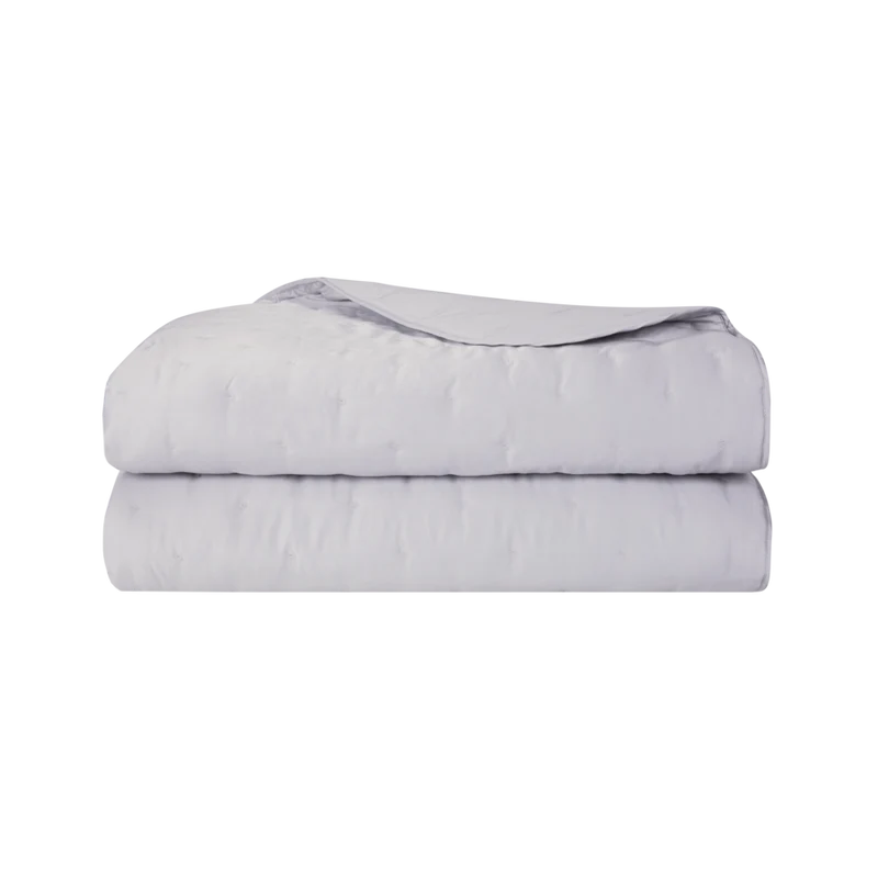 Dessus de lit matelassé Satin de coton - TRIOMPHE Silver