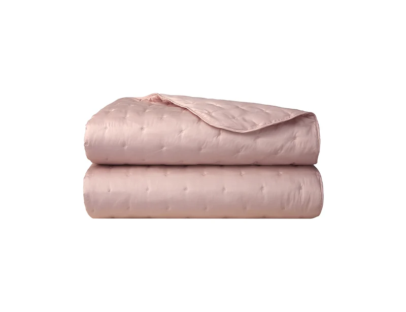 Dessus de lit matelassé Satin de coton - TRIOMPHE Poudre