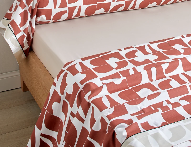Drap plat Percale de coton - CRAFT Terra Cota