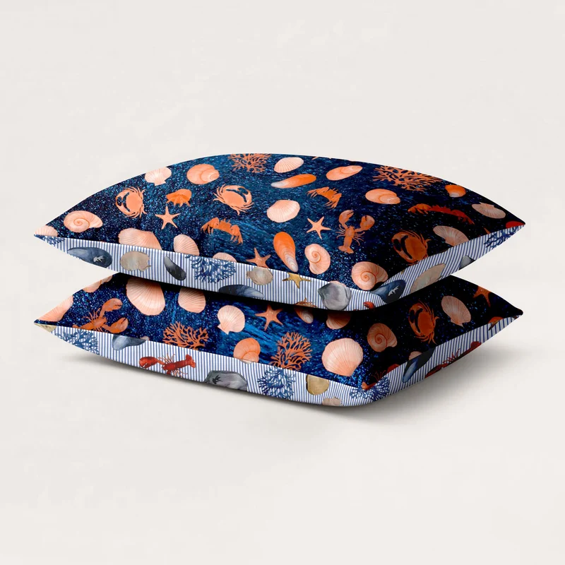Kussenslopen | A Fish Named Fred & HappyBed | Seashore | Set van 2