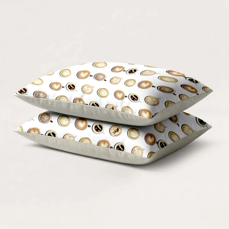 Kussenslopen | A Fish Named Fred & HappyBed | Coffee Dream | Set van 2