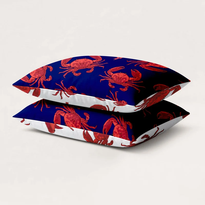 Kussenslopen | A Fish Named Fred & HappyBed | Costal Crab | Set van 2