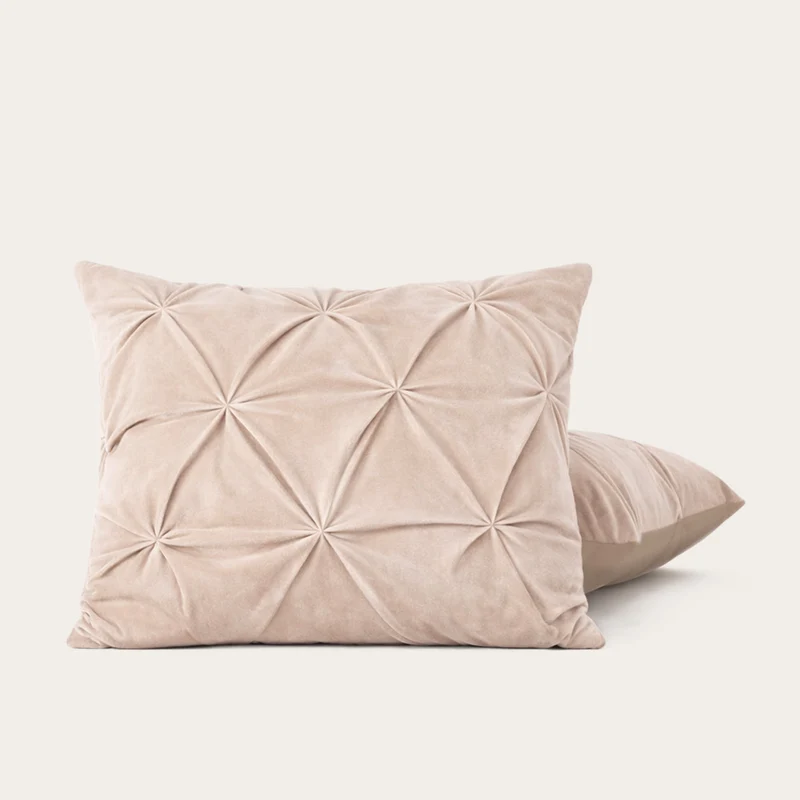 Kussenslopen | Grand Fold | Velvet Light Taupe | Set van 2