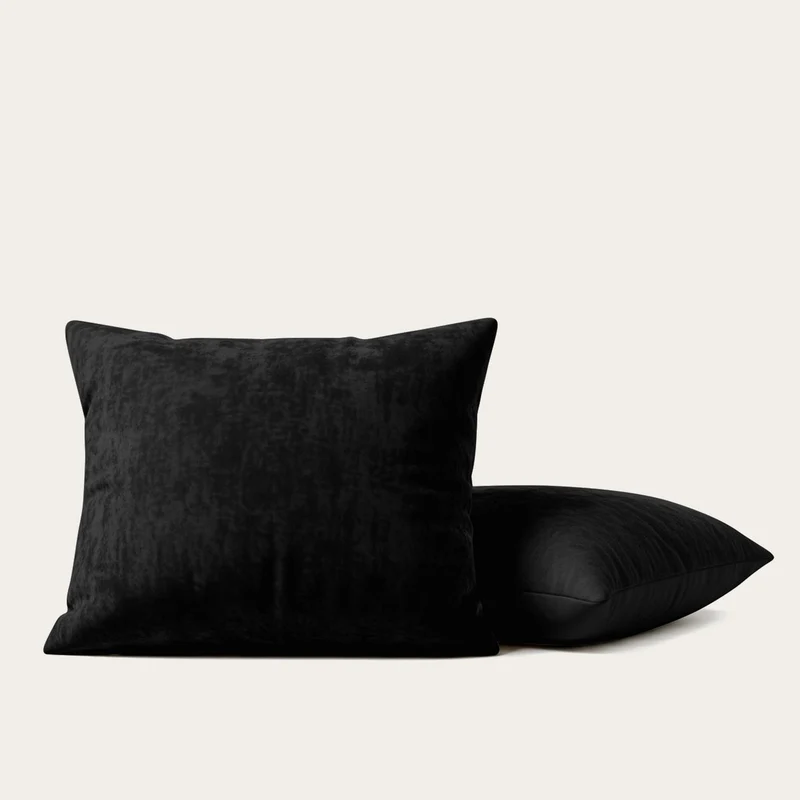 Kussenslopen | Teddy Velvet | Black | Set van 2