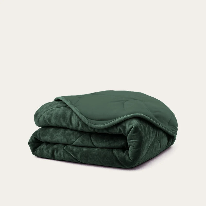 Wasbaar All Season Dekbed | Teddy Velvet | Dark Green