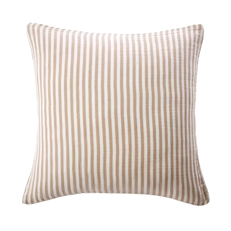 ROMIE linge de lit gaze de coton rayures Ficelle