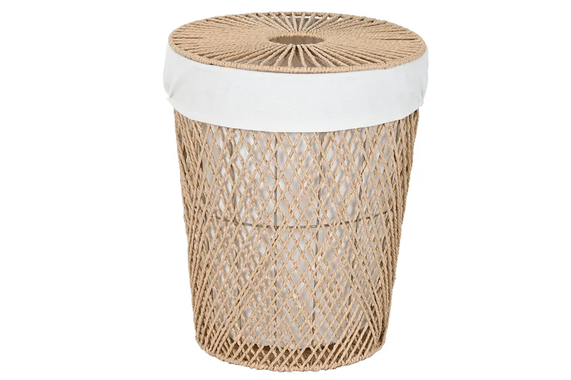 Panier à linge fibre polyester avec couvercle