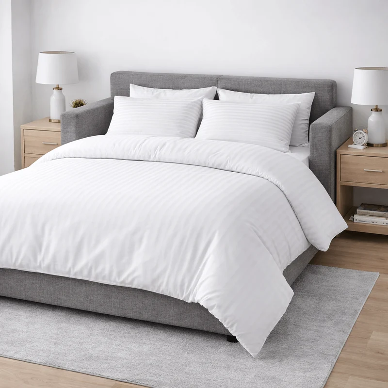 Lot de 12 Housses de Couette Bandes satinées - Gamme Seconde vie