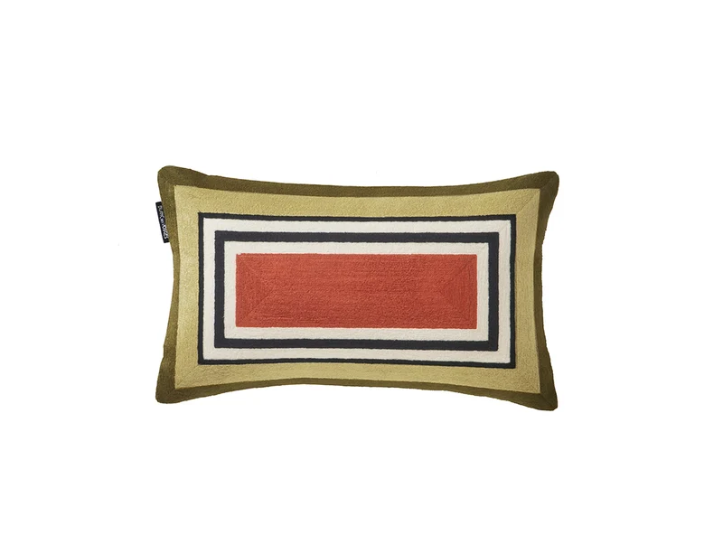 Coussin Brodé - PRISME Kaki
