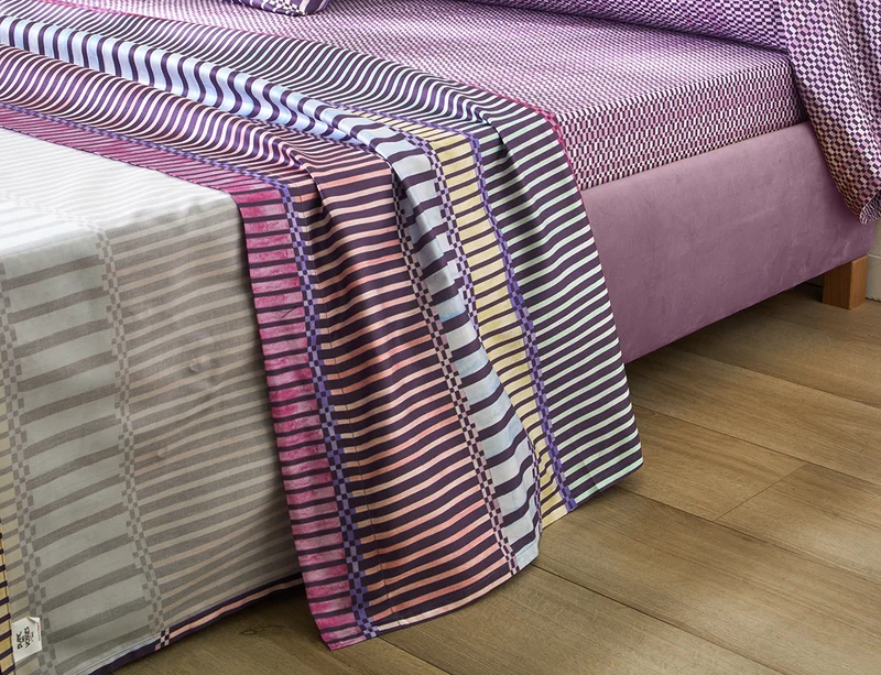 Drap plat Satin imprimé - PORTOFINO Ultraviolet