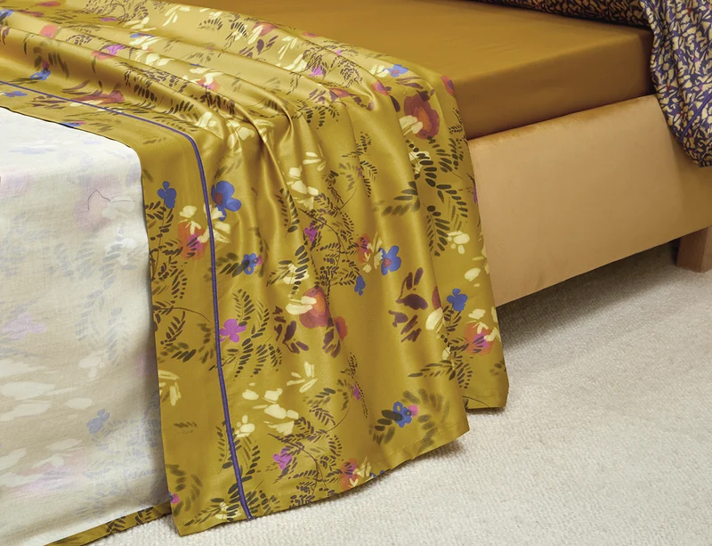 Drap plat Satin de coton - GAIA Ocre