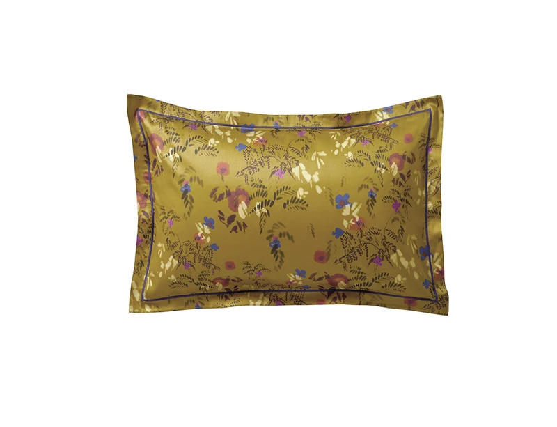 Taie oreiller Satin de coton - GAIA Ocre