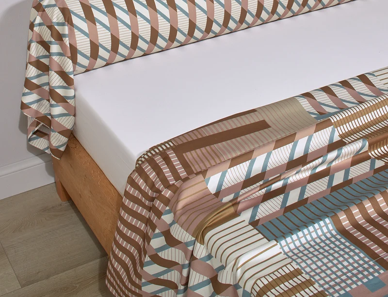 Drap plat Satin de coton - FUSION Ambre