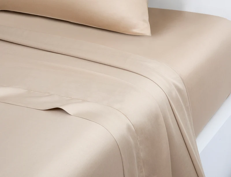Drap Plat Satin de Lyocell - KZ ICONIC Chanvre