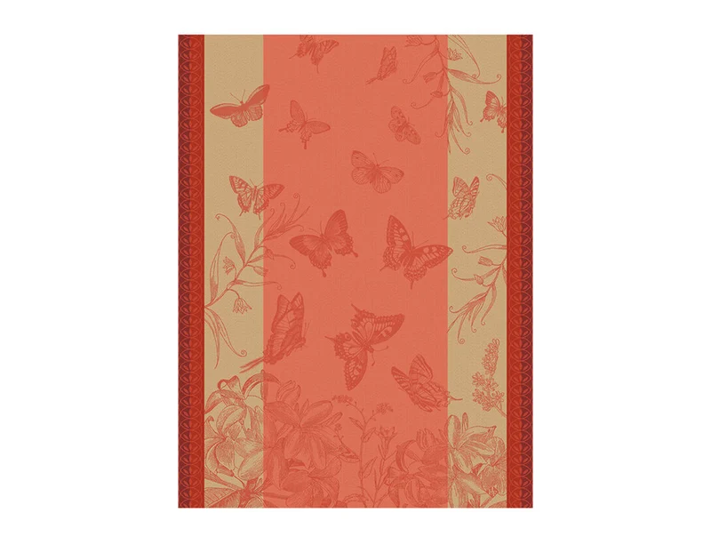 Torchon 100% coton - Jardin des Papillons Camelia